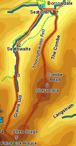 Map for Glaramara from Seatoller