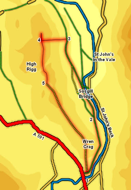 Map: High Rigg and St John's in the Vale 