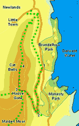 Map: Cat Bells from the Side