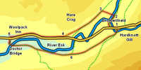 Map for Low Level Walk in Eskdale 