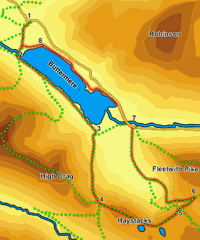 Map for walk up Haystacks