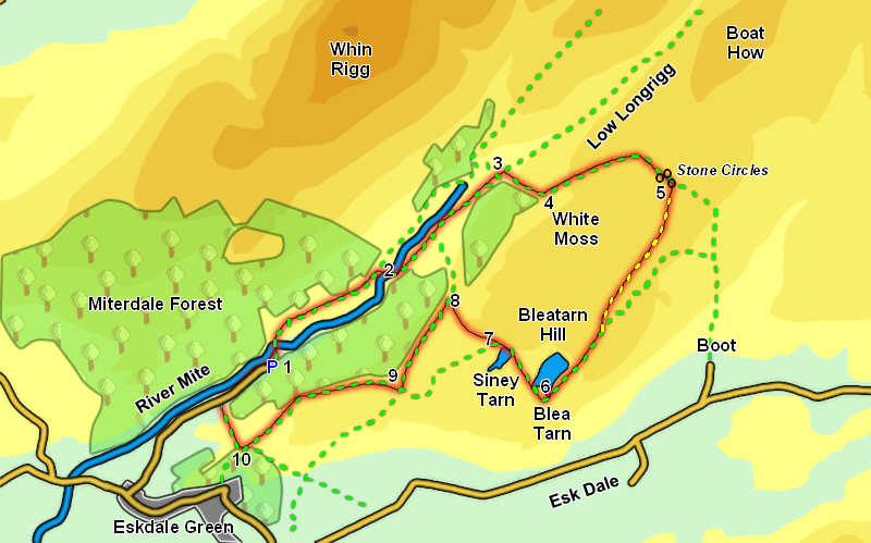 Map for our walk in Miterdale